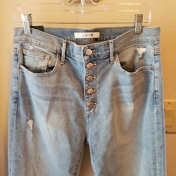 Joe's high-rise straight ankle raw hem button fly jeans size 31 NWT! - Picture 4 of 8